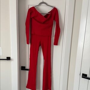 Chic Red Women's Pant set
